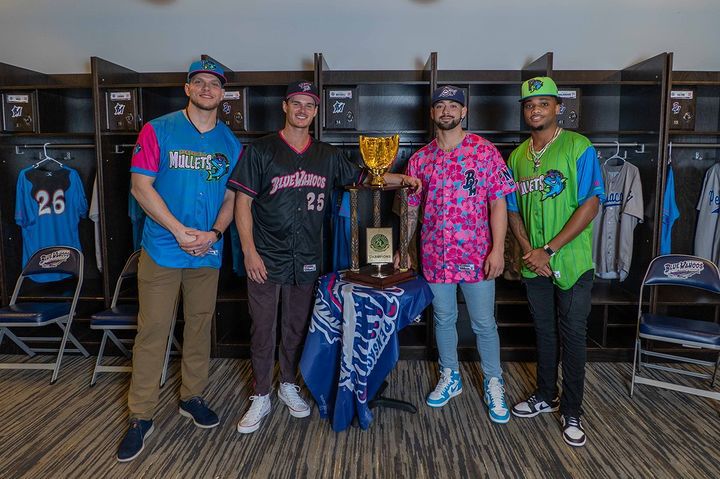 From left to right: Matt Snyder, Griffin Conine, Will Banfield and Jordan McCants